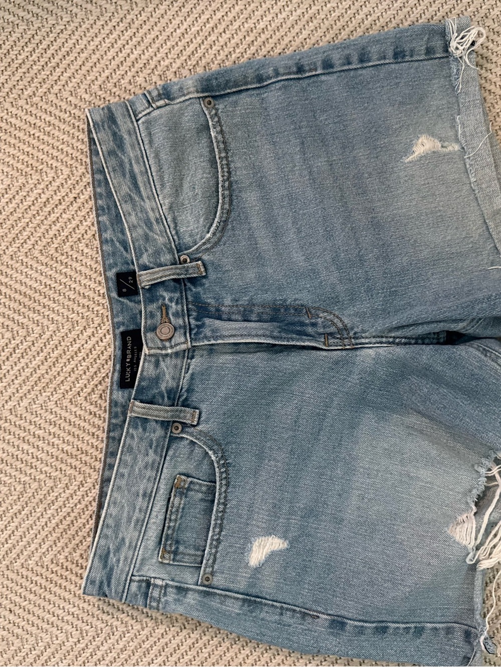 Lucky Brand Faded Blue Distressed Women's Denim Shorts